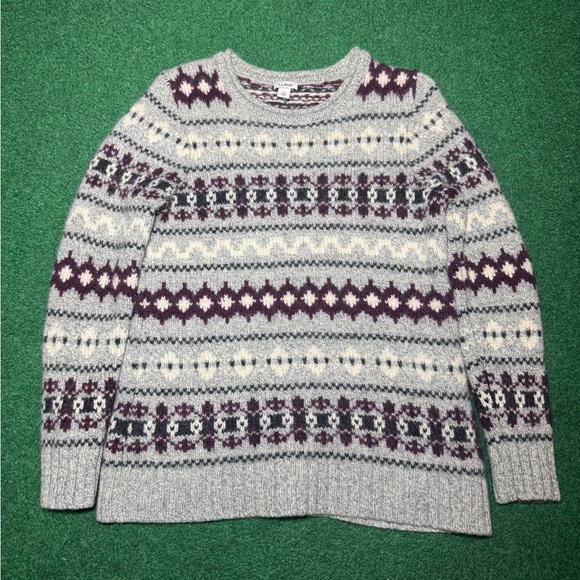 L.L. Bean Sweaters - L.L. Bean 100% Lambs Wool Nordic Fair Isle Knit Soft Sweater Womens Small 17x25